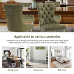 Velvet Dining Chairs Set of 2, Tufted Dining Room Chairs with Button Back, Nailhead Trim, Upholstered Kitchen Side Chairs