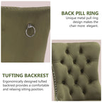 Velvet Dining Chairs Set of 2, Tufted Dining Room Chairs with Button Back, Nailhead Trim, Upholstered Kitchen Side Chairs