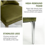 Velvet Dining Chairs Set of 2, Tufted Dining Room Chairs with Button Back, Nailhead Trim, Upholstered Kitchen Side Chairs