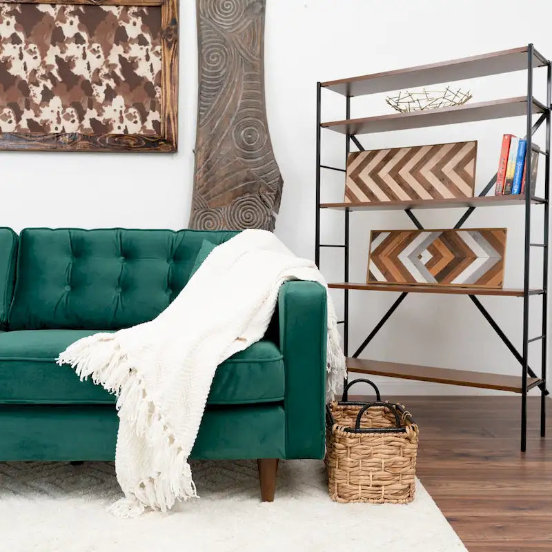Orion Mid Century Modern Furniture Style Velvet Living Room Couch