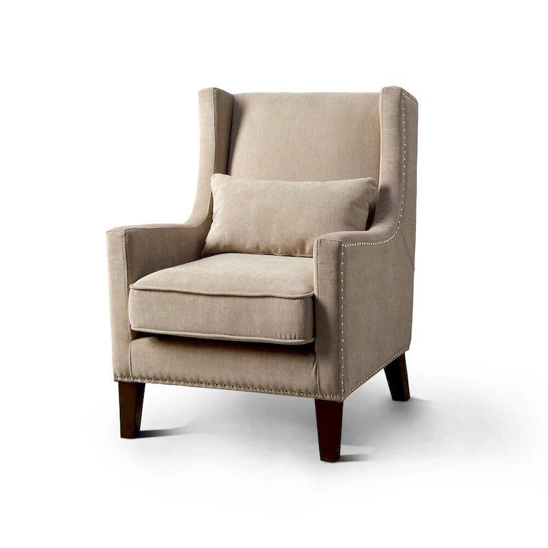 Zema Contemporary Flannelette Padded Nailhead Accent Chair by Furniture of America