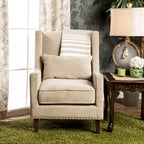 Zema Contemporary Flannelette Padded Nailhead Accent Chair by Furniture of America