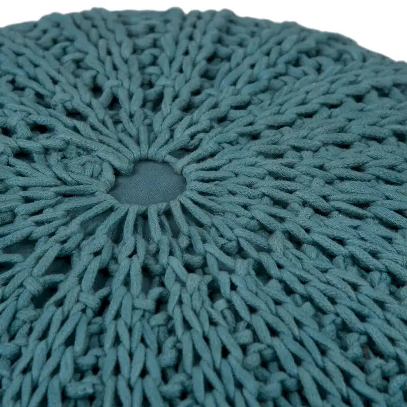 WYNDENHALL Grandville Boho Round Hand Knit Pouf