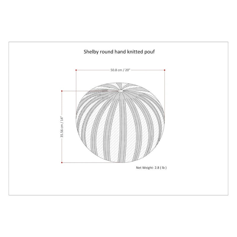 WYNDENHALL Grandville Boho Round Hand Knit Pouf