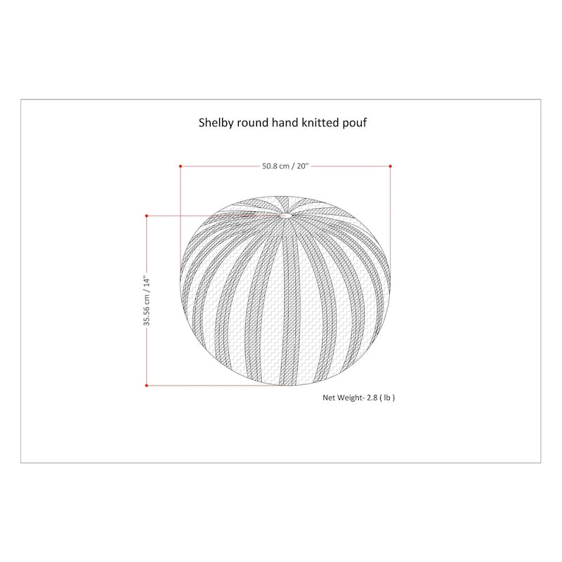 WYNDENHALL Grandville Boho Round Hand Knit Pouf