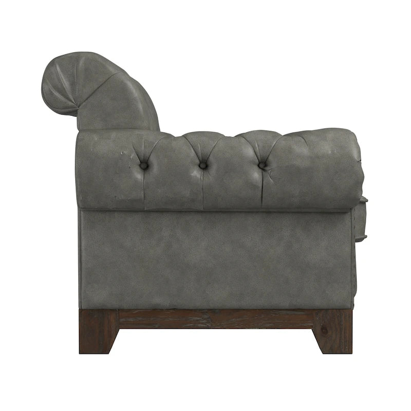 Greenwich Tufted Scroll Arm Nailhead Chesterfield Chair by iNSPIRE Q Artisan