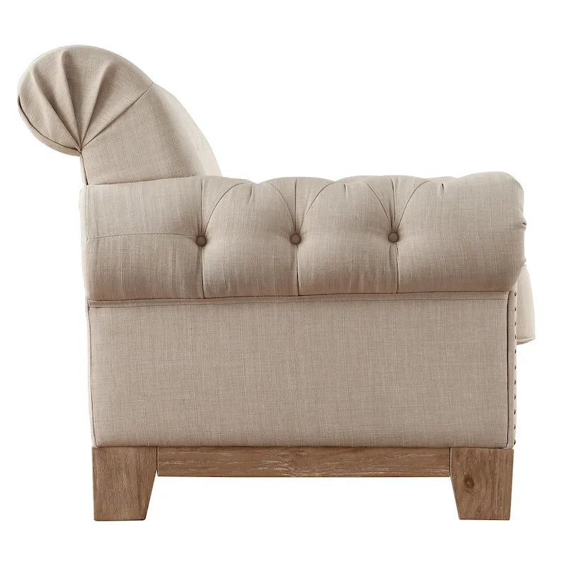 Greenwich Tufted Scroll Arm Nailhead Chesterfield Chair by iNSPIRE Q Artisan