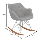 Willo Polyester Upholstered Rocking Nursing Chair - Modern Accent Armchair for Home Living Room Bedroom Indoor & Outdoor