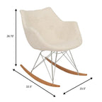 Willo Polyester Upholstered Rocking Nursing Chair - Modern Accent Armchair for Home Living Room Bedroom Indoor & Outdoor