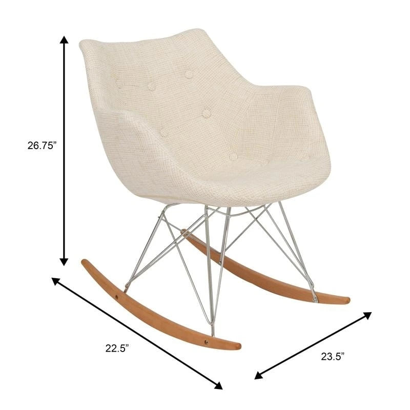 Willo Polyester Upholstered Rocking Nursing Chair - Modern Accent Armchair for Home Living Room Bedroom Indoor & Outdoor