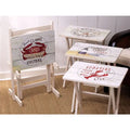 Wooden Set of 4 TV Tray Tables With Stand