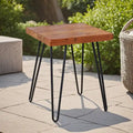 Greenage Wood End Table with Iron Legs