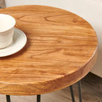 Greenage Wood End Table with Iron Legs