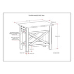 WYNDENHALL Waterloo SOLID WOOD 14 inch Wide Rectangle Contemporary Narrow Side Table - 14 inch Wide