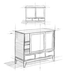 WYNDENHALL Pearson SOLID HARDWOOD 48 inch Wide Mid Century Modern Medium Storage Cabinet - 48w x 17d x 42 h