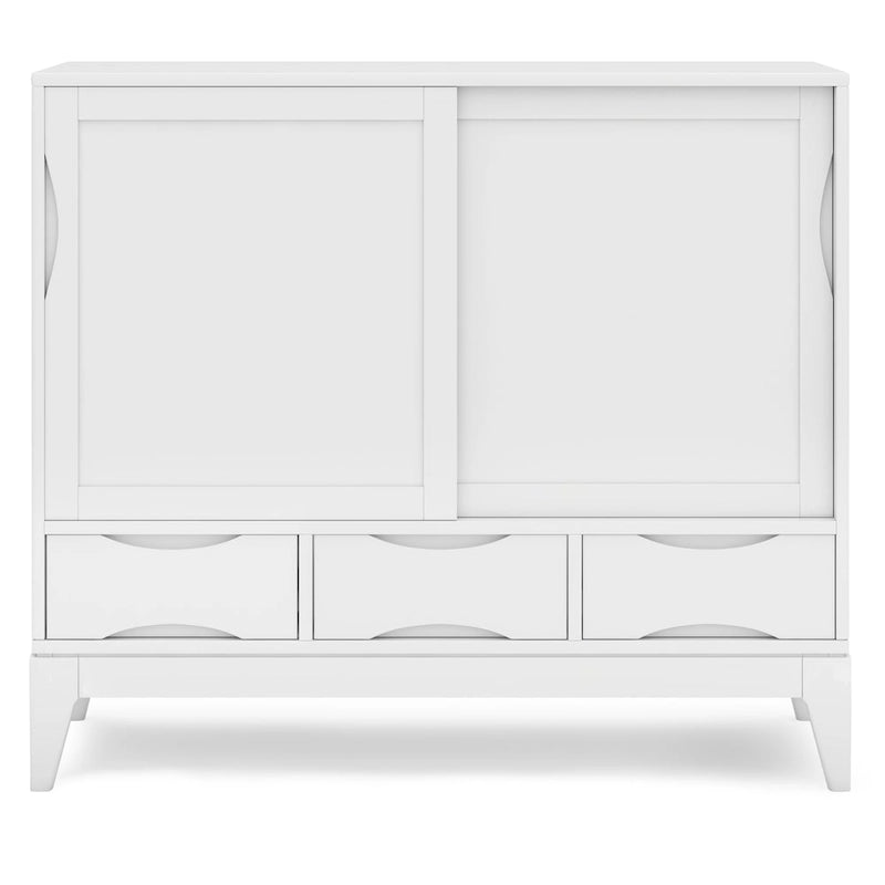 WYNDENHALL Pearson SOLID HARDWOOD 48 inch Wide Mid Century Modern Medium Storage Cabinet - 48w x 17d x 42 h