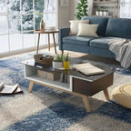 Yini Modern 47-inch Glass Top 1-Shelf Coffee Table by Furniture of America