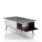 Yini Modern 47-inch Glass Top 1-Shelf Coffee Table by Furniture of America