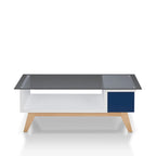 Yini Modern 47-inch Glass Top 1-Shelf Coffee Table by Furniture of America