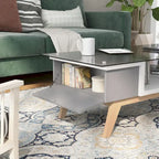 Yini Modern 47-inch Glass Top 1-Shelf Coffee Table by Furniture of America