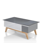 Yini Modern 47-inch Glass Top 1-Shelf Coffee Table by Furniture of America