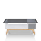 Yini Modern 47-inch Glass Top 1-Shelf Coffee Table by Furniture of America