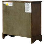 Nestfair Storage Cabinet with 2 Drawers and 4 Classic Rattan Basket