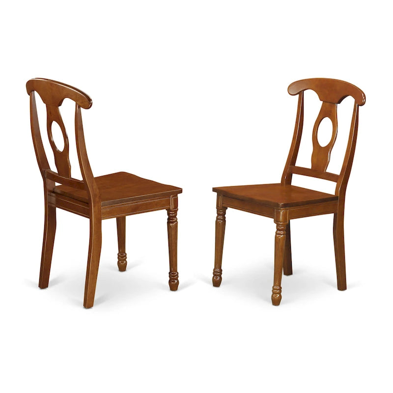 East West Furniture 7 Piece Kitchen Table Set Consist of an Oval Dining Table and Solid Chairs, Saddle Brown (Seat Type Options)