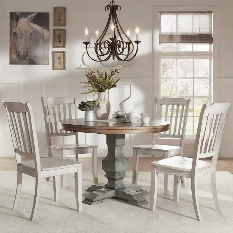 Eleanor 5-pc. Round Sage Green Wood Dining Set by iNSPIRE Q Classic