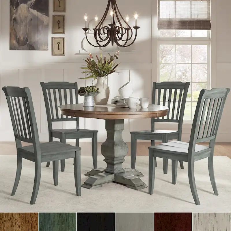 Eleanor 5-pc. Round Sage Green Wood Dining Set by iNSPIRE Q Classic