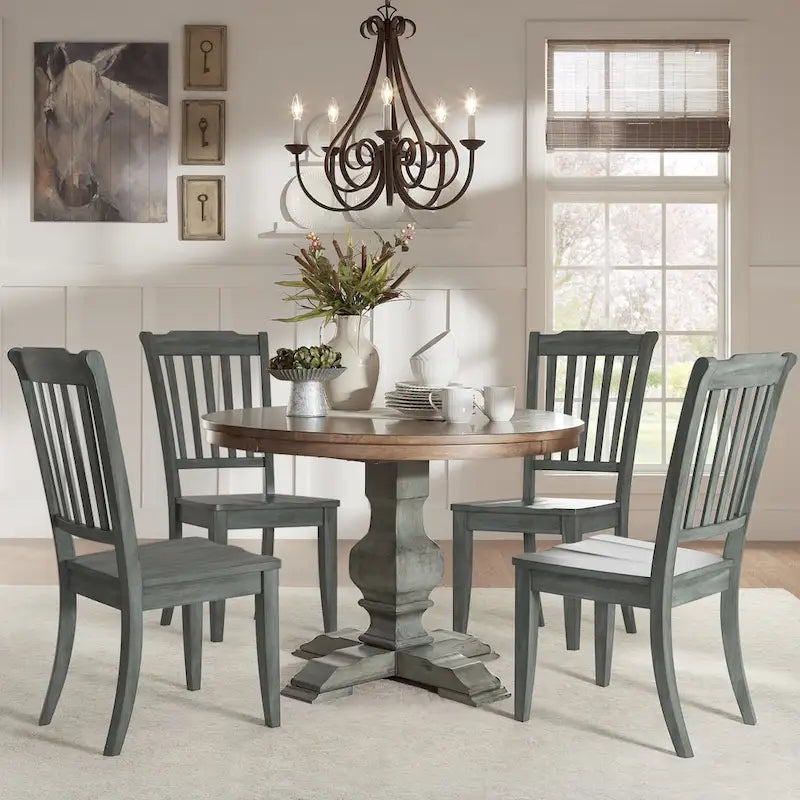 Eleanor 5-pc. Round Sage Green Wood Dining Set by iNSPIRE Q Classic