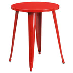 24 Round Metal Indoor-Outdoor Table Set with 2 Arm Chairs