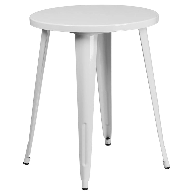 24 Round Metal Indoor-Outdoor Table Set with 2 Arm Chairs