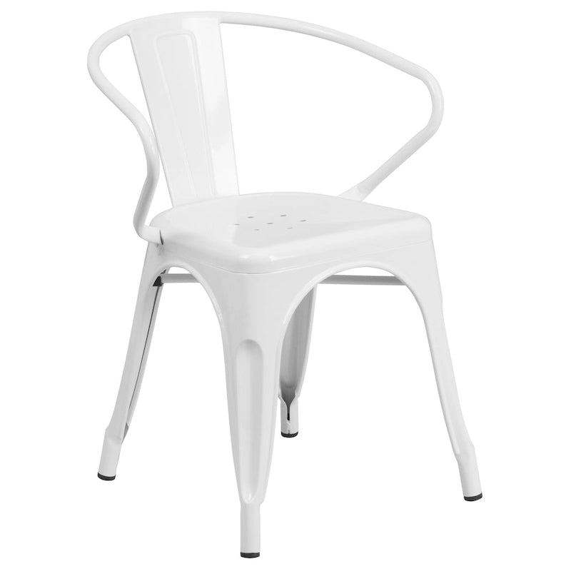 24 Round Metal Indoor-Outdoor Table Set with 2 Arm Chairs