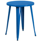 24 Round Metal Indoor-Outdoor Table Set with 2 Arm Chairs
