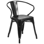 24 Round Metal Indoor-Outdoor Table Set with 2 Arm Chairs