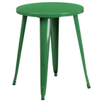 24 Round Metal Indoor-Outdoor Table Set with 2 Arm Chairs