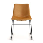 Petra Vegan Leather Side Chairs with Black Legs (Set of 2)