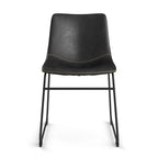 Petra Vegan Leather Side Chairs with Black Legs (Set of 2)