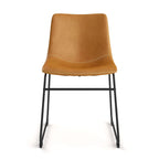 Petra Vegan Leather Side Chairs with Black Legs (Set of 2)