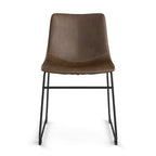 Petra Vegan Leather Side Chairs with Black Legs (Set of 2)