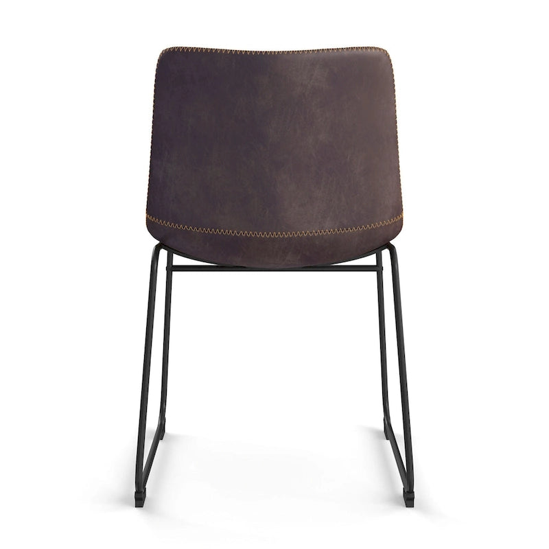 Petra Vegan Leather Side Chairs with Black Legs (Set of 2)