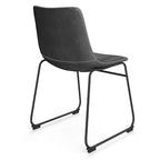 Petra Vegan Leather Side Chairs with Black Legs (Set of 2)