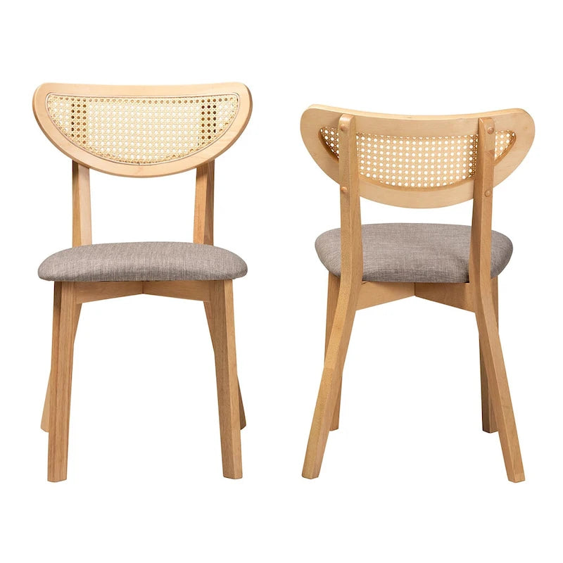 Dannell Mid-Century Modern Wood 2-Piece Dining Chair Set