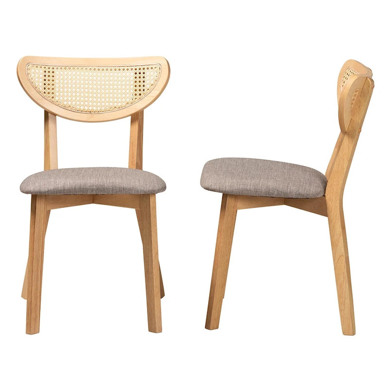 Dannell Mid-Century Modern Wood 2-Piece Dining Chair Set