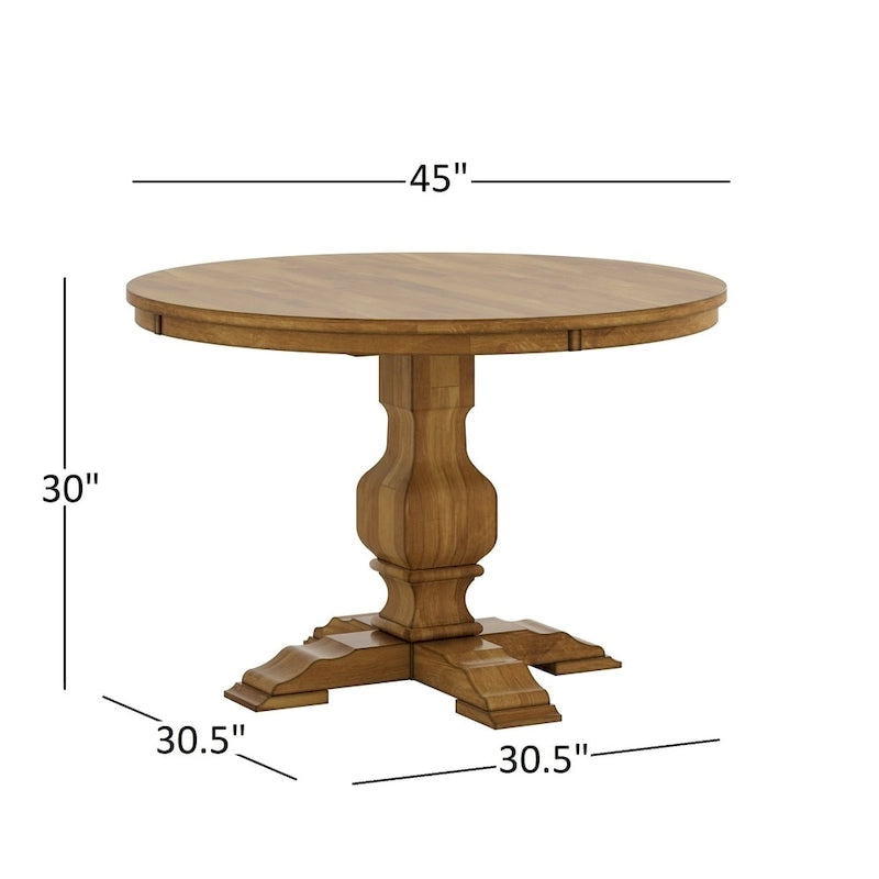 Eleanor Oak Round Solid Wood Top and X Back Chairs 5-piece Dining Set by iNSPIRE Q Classic