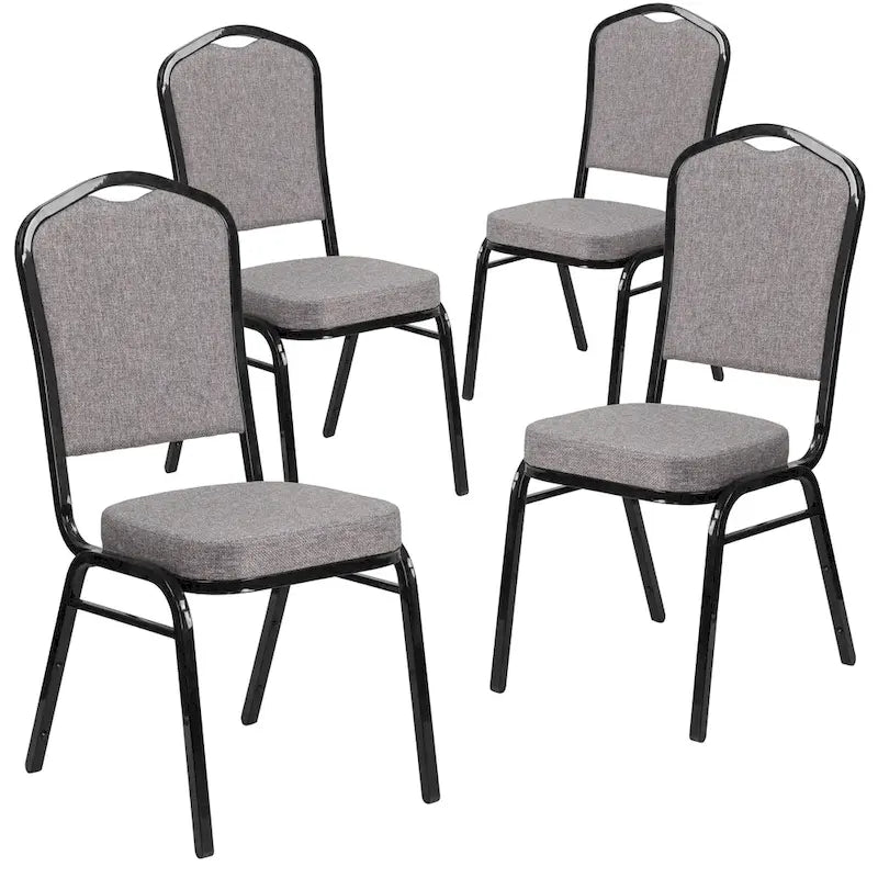 Steel/ Fabric Crown Back Stacking Banquet Chair (Set of 4)
