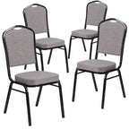 Steel/ Fabric Crown Back Stacking Banquet Chair (Set of 4)