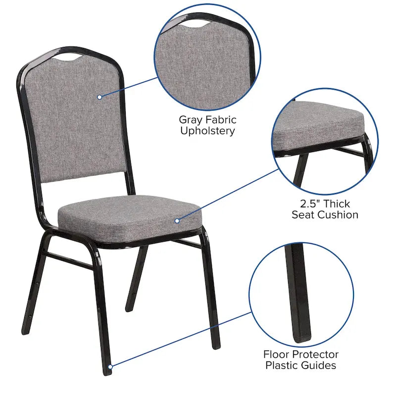 Steel/ Fabric Crown Back Stacking Banquet Chair (Set of 4)