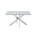 Somette Petra Square Glass Dining Table